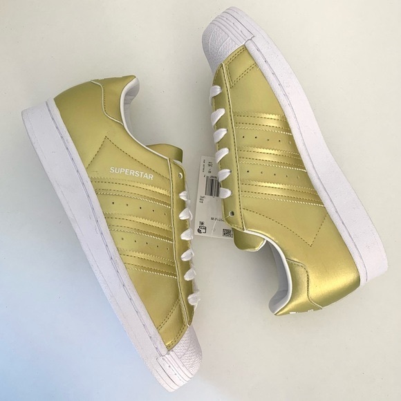 Adidas Superstar Metallic Gold FY1154 leather tre - Picture 3 of 12
